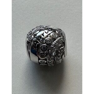 Forever Queen April Birthstone Charm S925 Sterling Silver CZ Bead Clear Silver